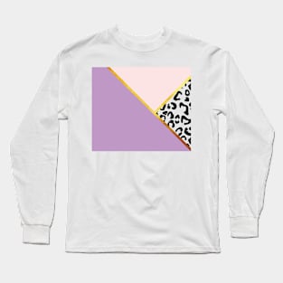 Copy of Abstract black and white leopard print, color blocking purple Long Sleeve T-Shirt